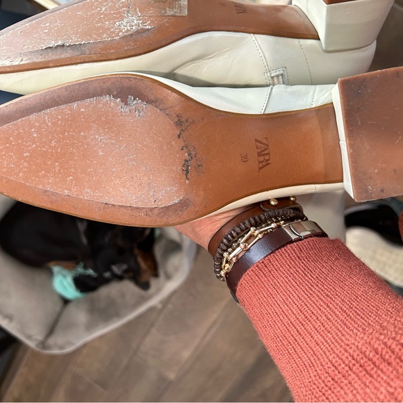 Zara tall leather boots size 39. Leather block heels. - Picture 7 of 8